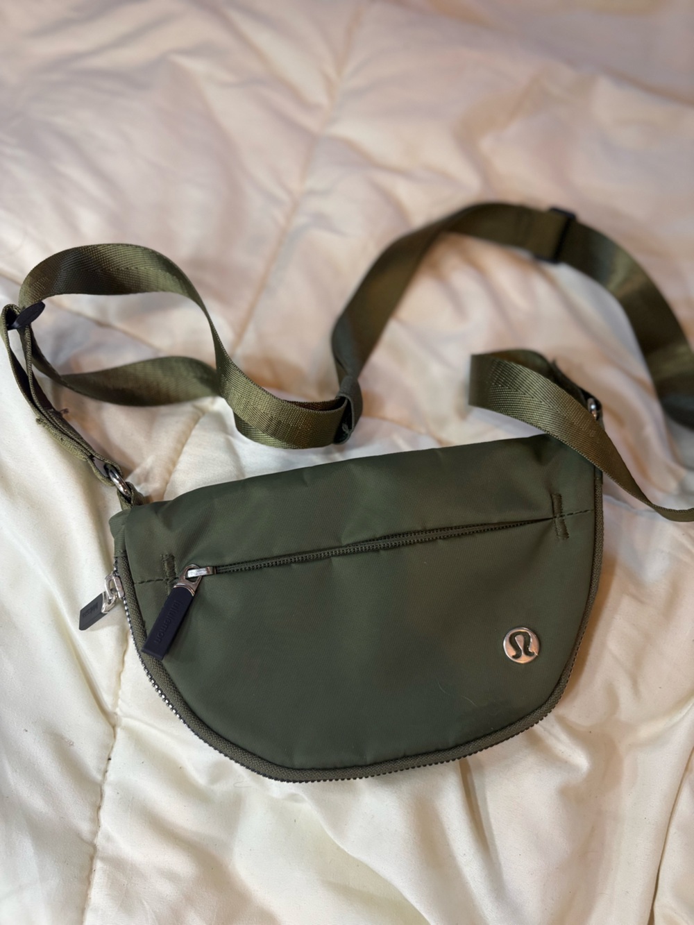 lululemon All night Micro Olive Green Sling Belt Bag